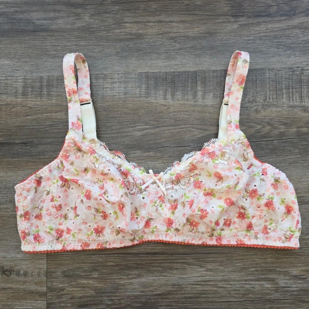 Vintage Anita Care Floral Bralette 40A Cottagecore Mastectomy Bra 5731X Pink
